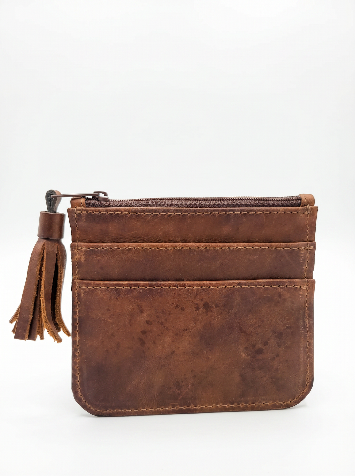 Slim Leather Card Wallet w/ Bracelet