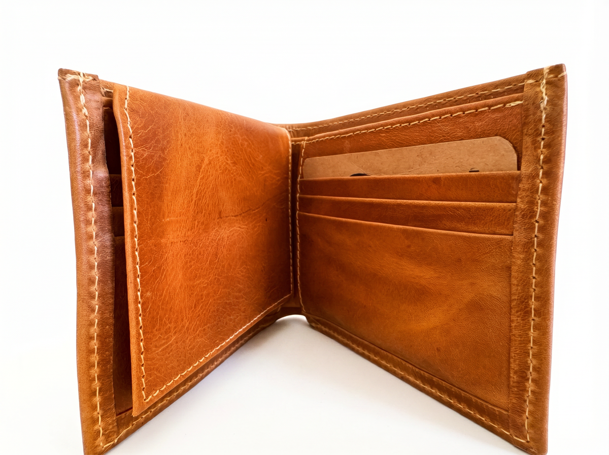 Leather & Huipil Bifold Wallet