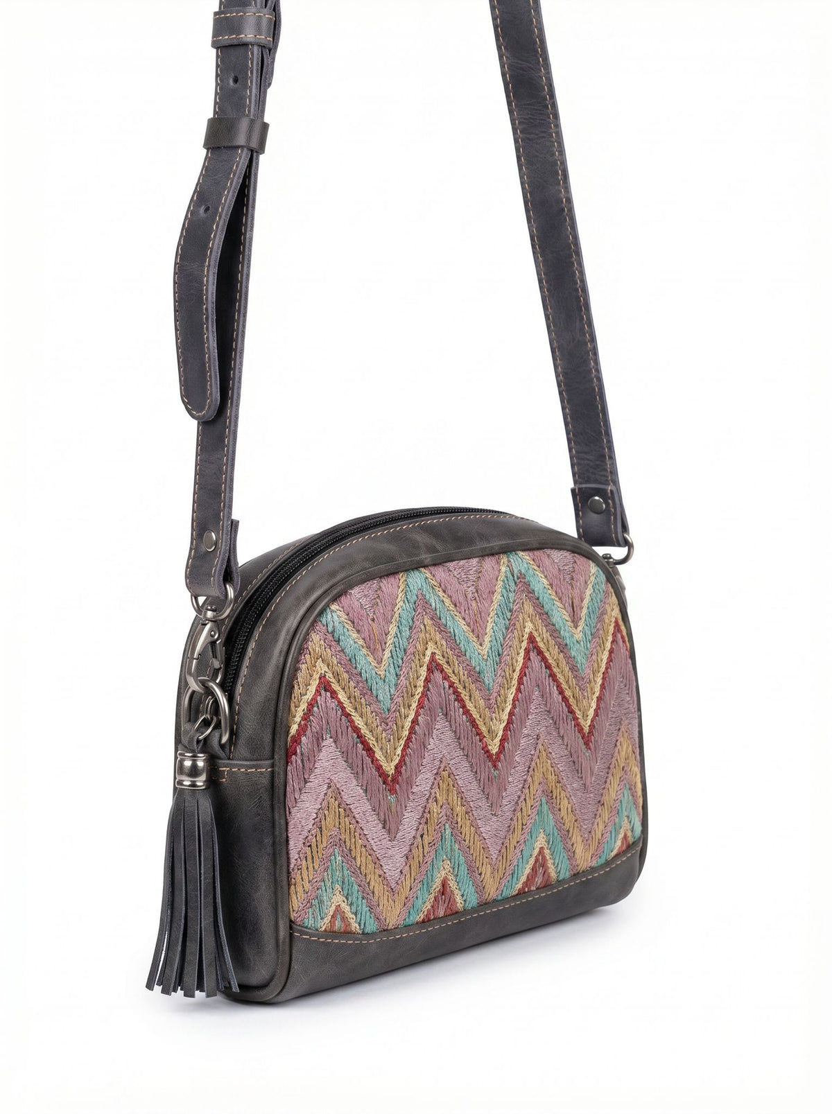Deep Rectangle Crossbody with Outer Zipper