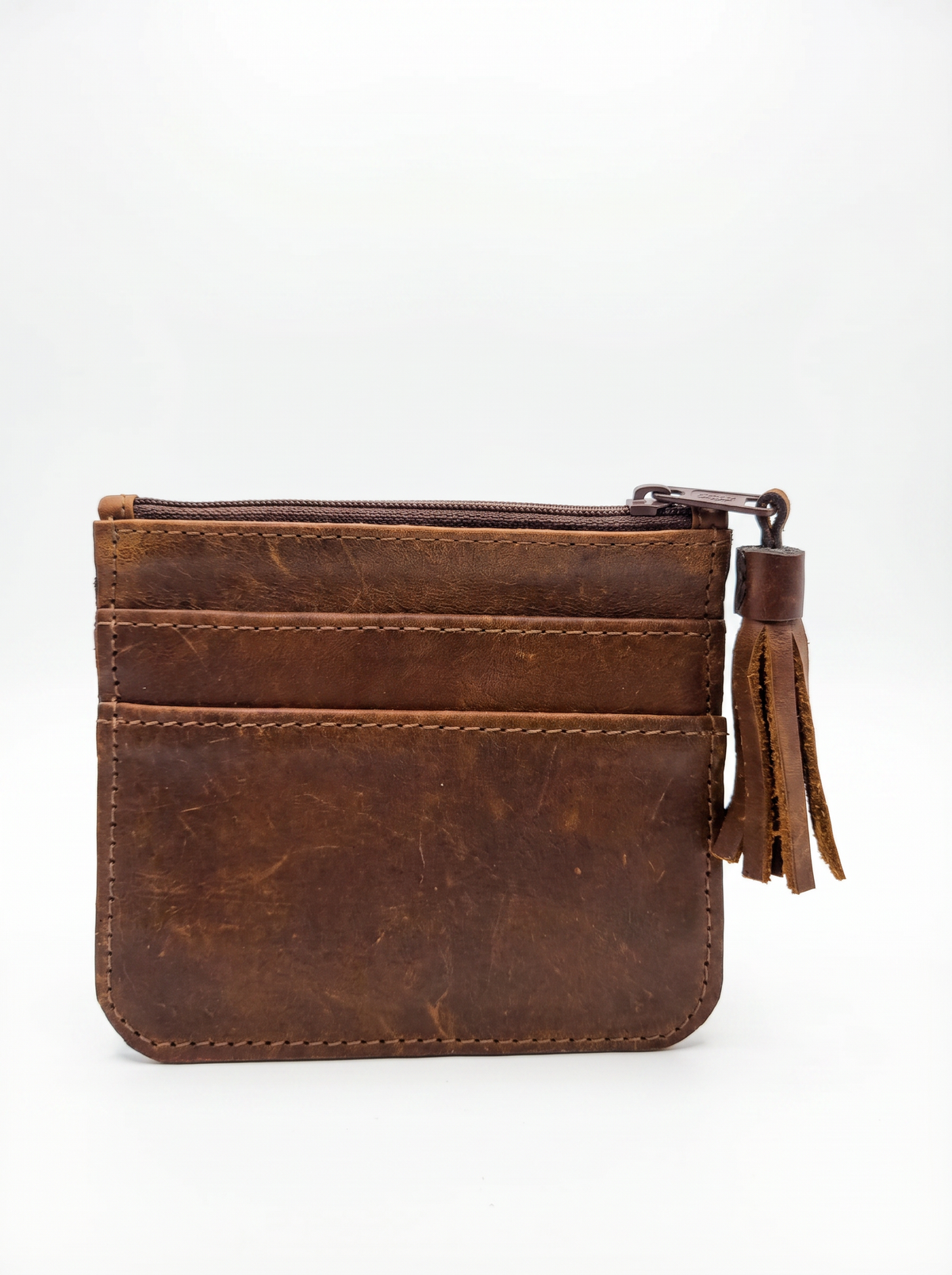 Slim Leather Card Wallet w/ Bracelet