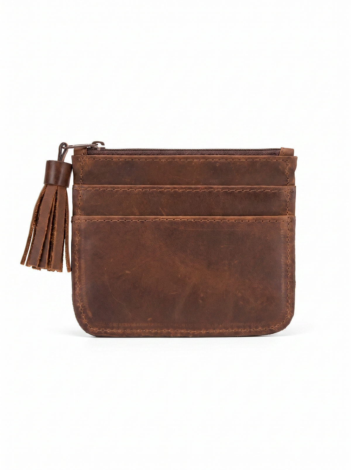 Slim Leather Card Wallet w/ Bracelet