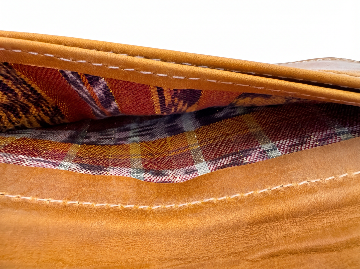 Leather & Huipil Flap Wallet