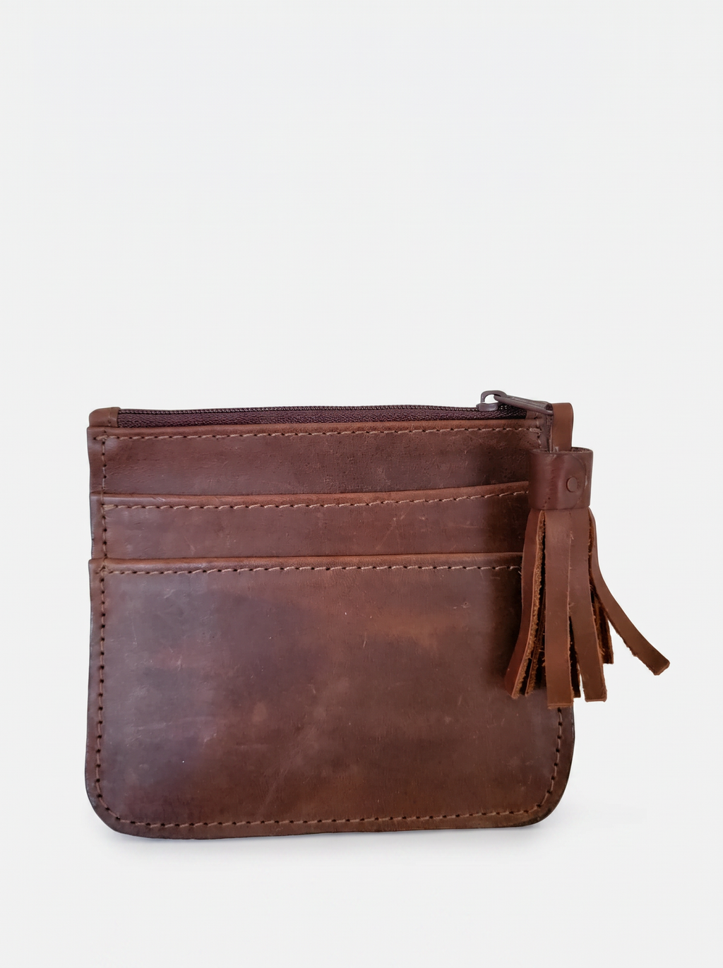 Slim Leather Card Wallet w/ Bracelet