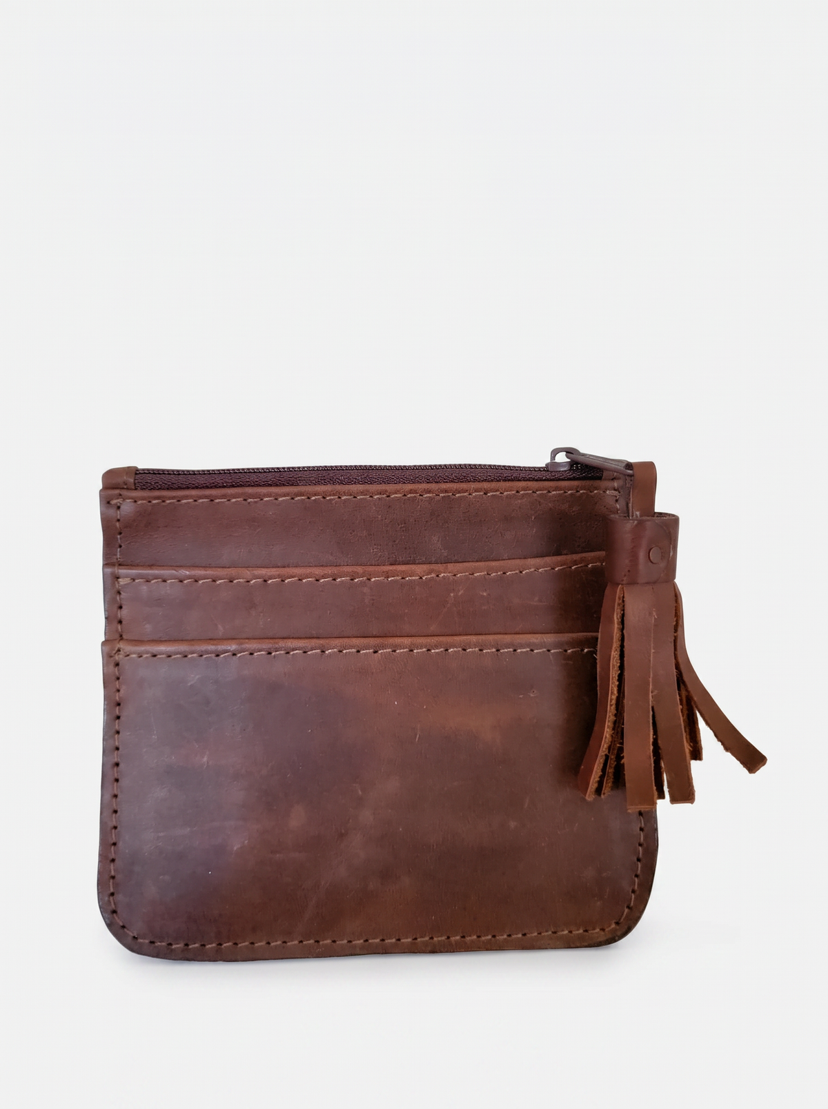 Slim Leather Card Wallet w/ Bracelet
