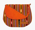 Textile and Suede Saddlebag Crossbody
