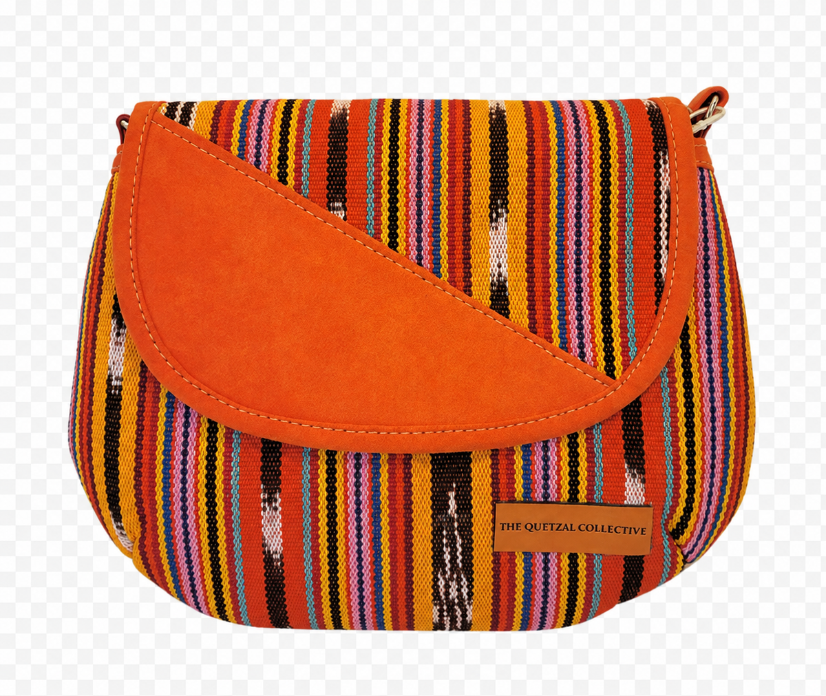 Textile and Suede Saddlebag Crossbody