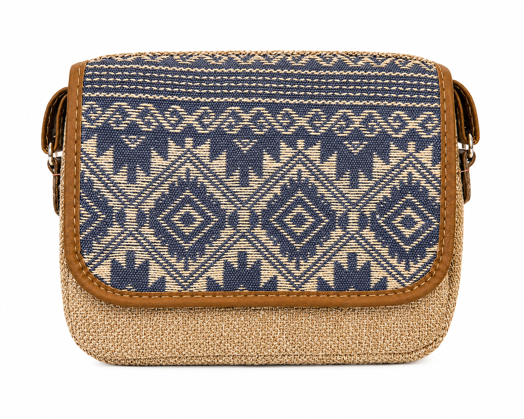 Embroidered Rectangle Canvas Purse