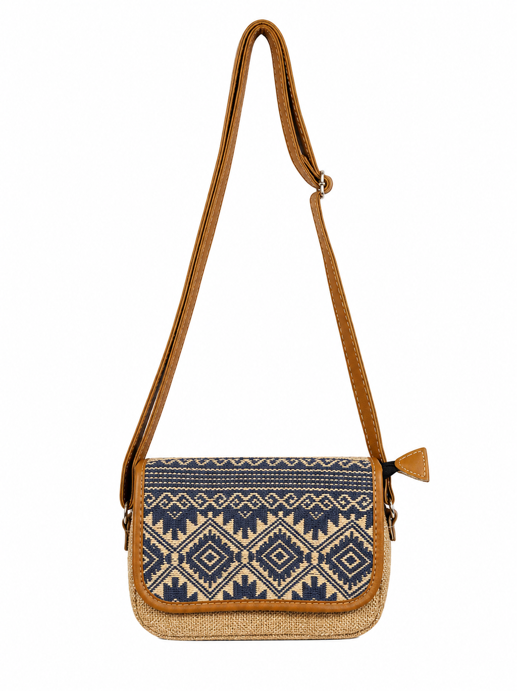 Embroidered Rectangle Canvas Purse