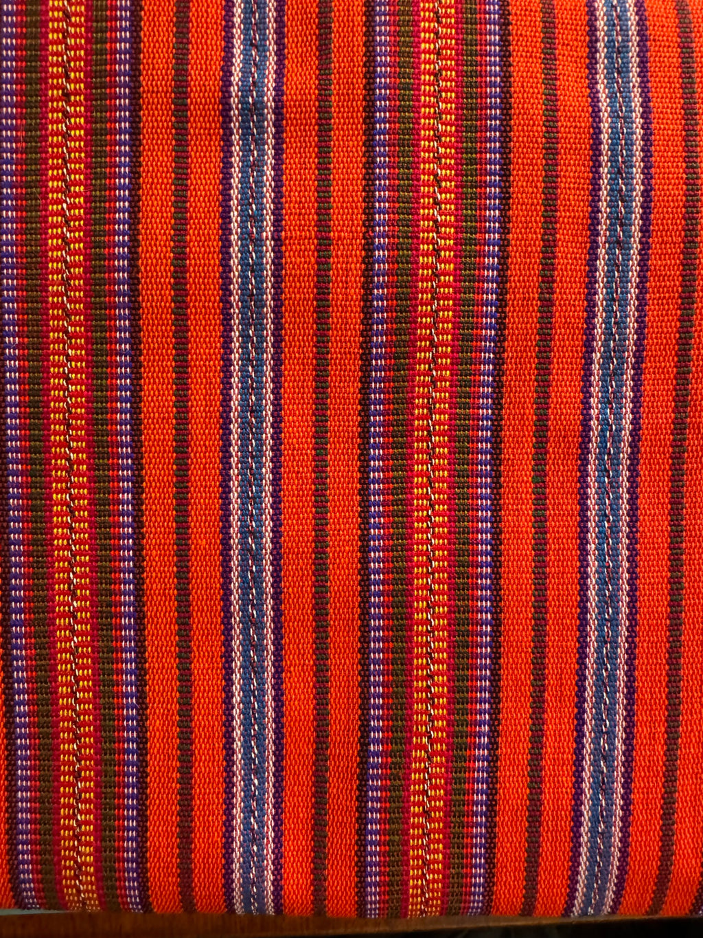 Front Textile: Orange Blue Stripe