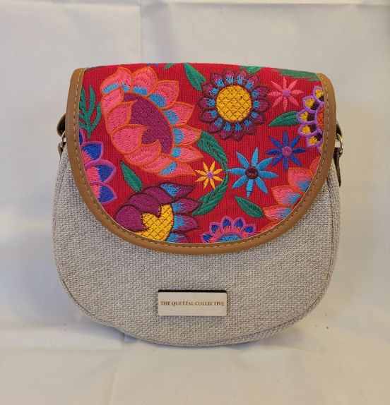 Textile and Canvas Saddlebag Purse