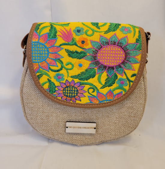 Textile and Canvas Saddlebag Purse