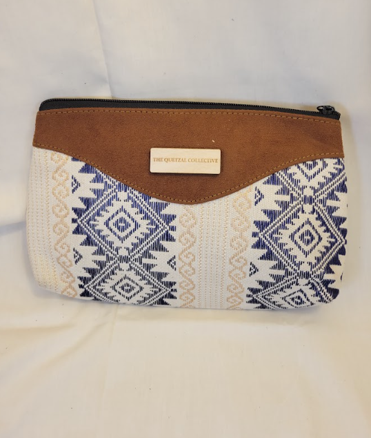 Textile and Suede Clutch
