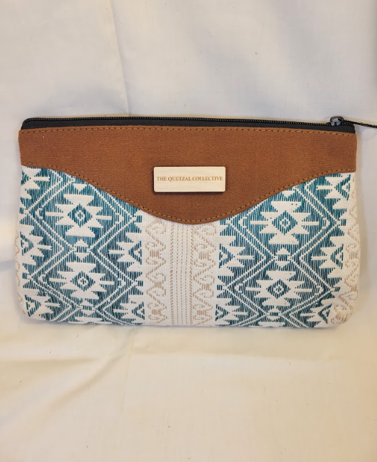 Textile and Suede Clutch