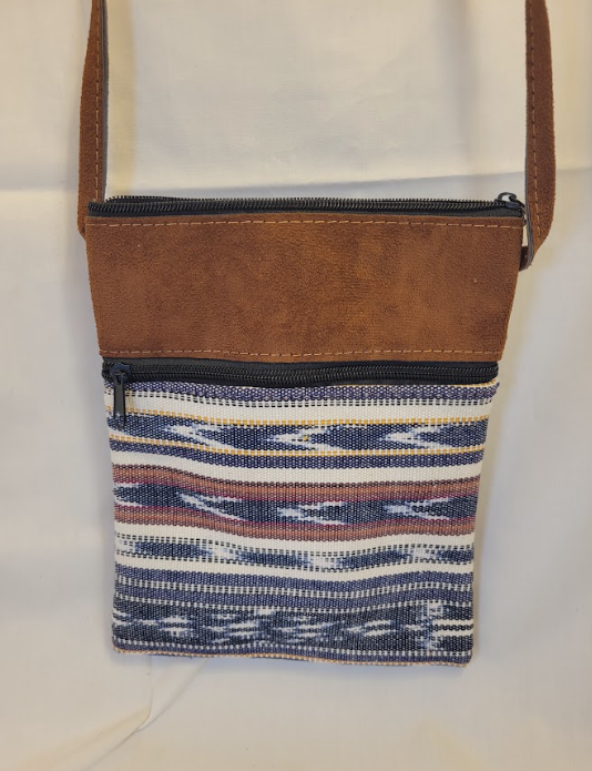 Textile and Suede Rectangle Crossbody