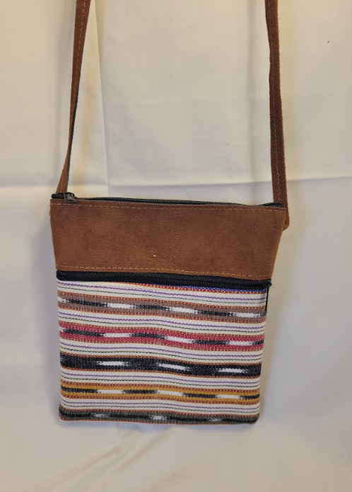 Textile and Suede Rectangle Crossbody