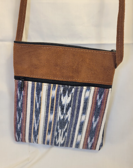 Textile and Suede Rectangle Crossbody