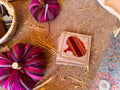 Pumpkin corner bookmark textile detail