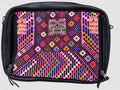 Rectangular Tote in leather with Guatemalan textile detail